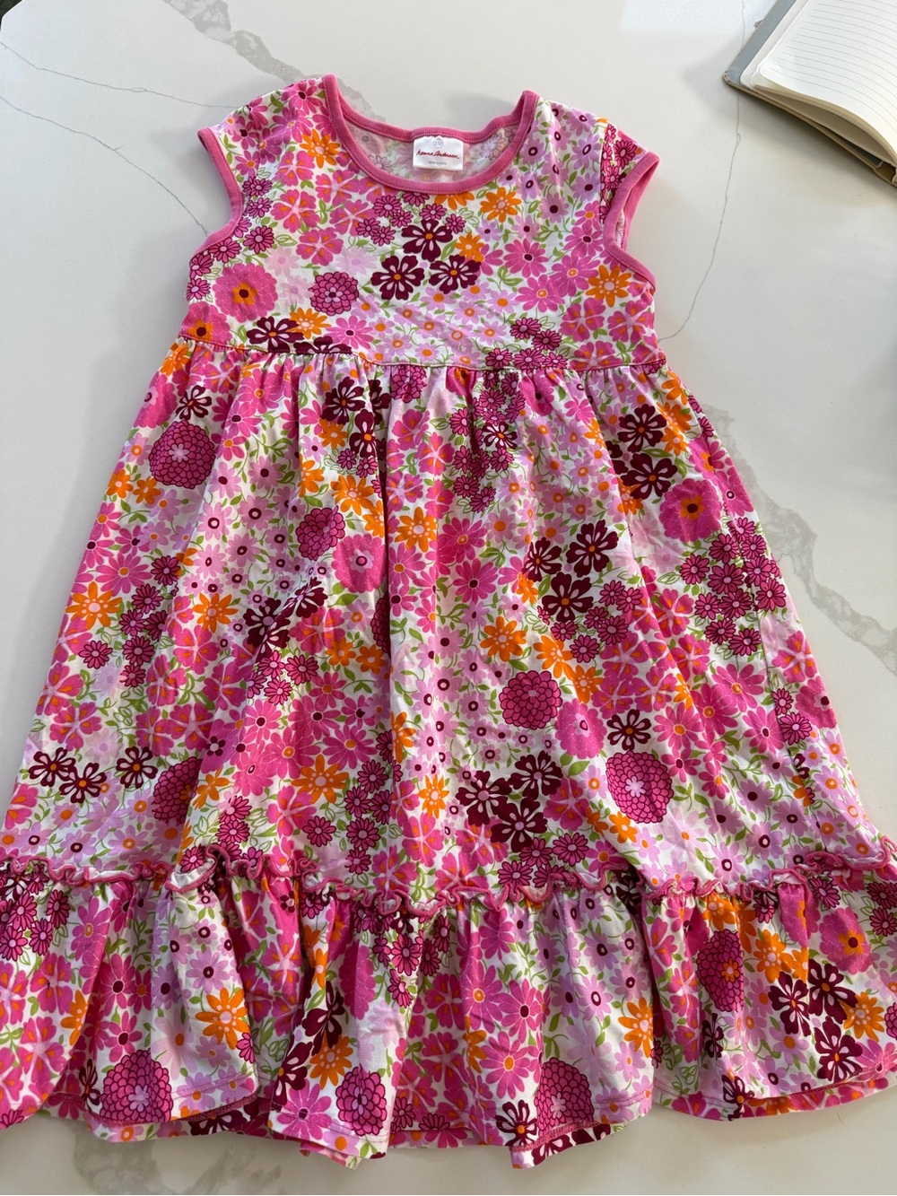Hanna Andersson Floral Sleeveless Summer Girls Dress 130 7/8
